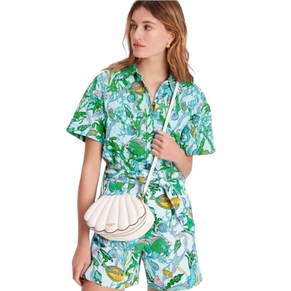 ♠️kate spade What The Shell 3D Shell Seashell Pearl Convertible Crossbody, Cream - Picture 4 of 16